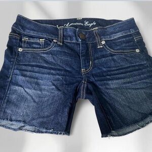American Eagle Outfitters Dark Blue Denim Cutoff Shorts